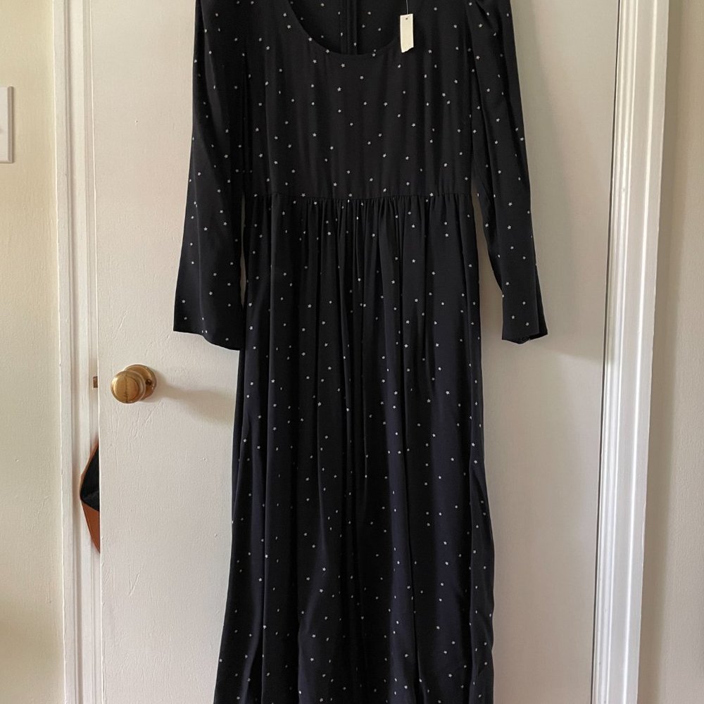 Madewell Alicia Long-Sleeve Scoopneck Midi Dress - 0